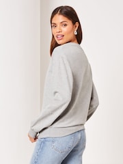 Lipsy Grey Round Neck Sweatshirt - Image 2 of 4