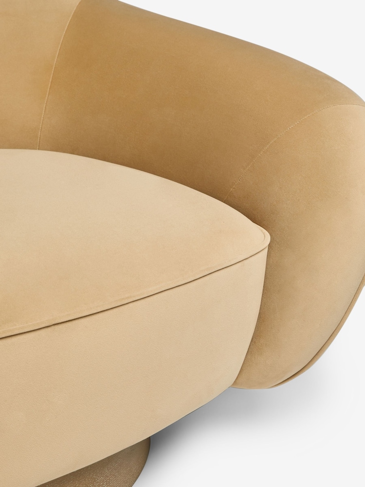 Soft Velvet Camel Brown N. Premium Varenna Accent Swivel Chair - Image 10 of 10