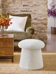 Casual Boucle Light Natural Toadstool Storage Stool - Image 1 of 8