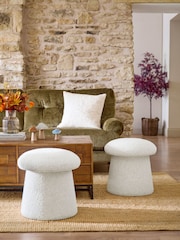 Casual Boucle Light Natural Toadstool Storage Stool - Image 2 of 8