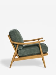 Relaxed Chenille Forest Green Bronx Frame Hampton Wooden Accent Chair - Image 7 of 10