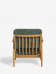 Relaxed Chenille Forest Green Bronx Frame Hampton Wooden Accent Chair - Image 8 of 10