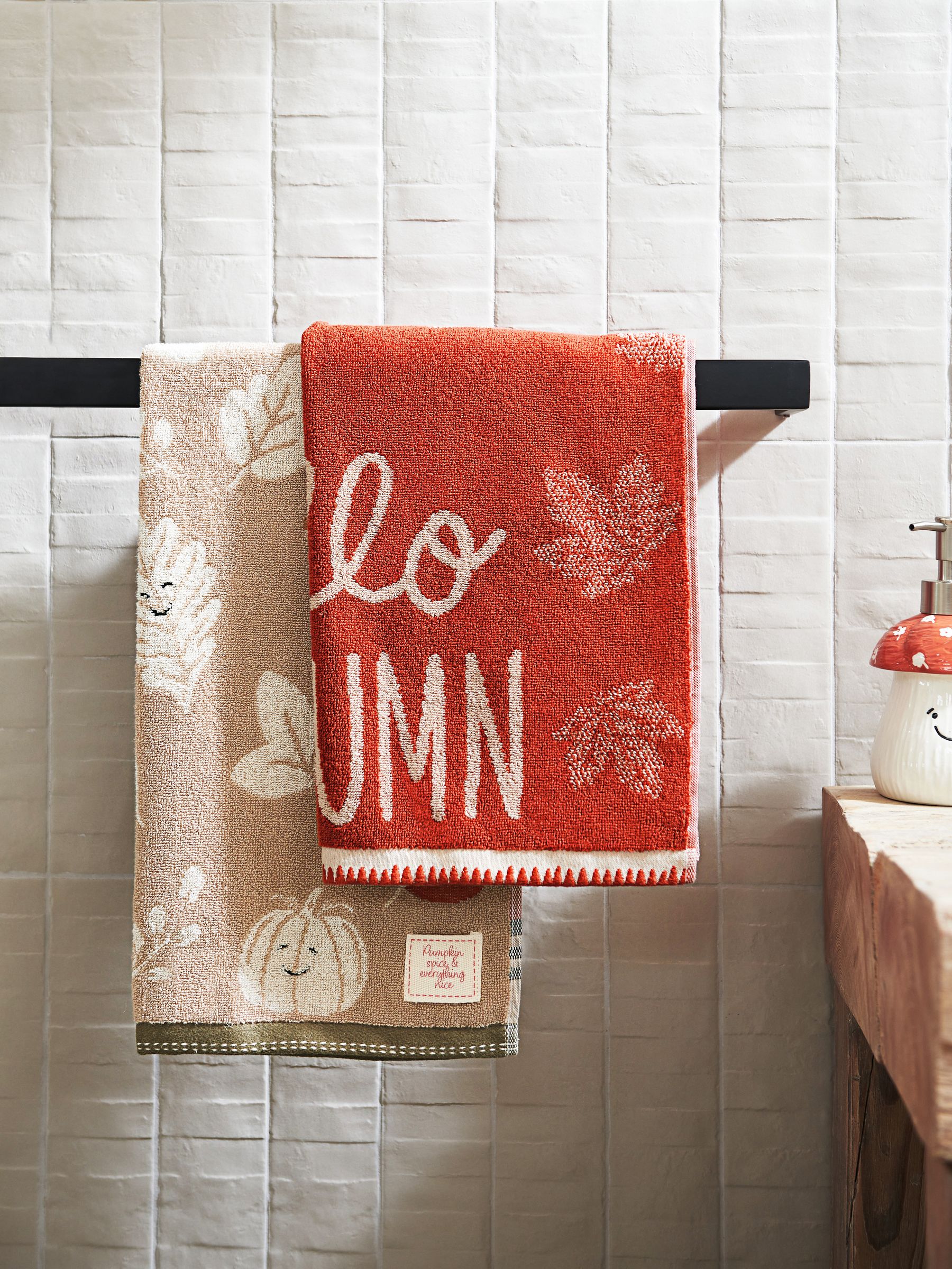 Buy Multi Hand Autumn Leaf 100 Cotton Towels Set of 2 from Next Luxembourg