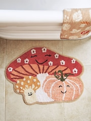 Multi Pumpkin and Autumn Friends 100% Cotton Bath Mat - Image 3 of 7