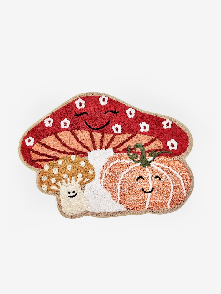 Multi Pumpkin and Autumn Friends 100% Cotton Bath Mat - Image 7 of 7