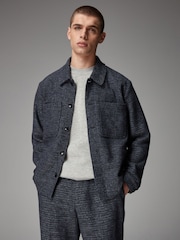 Navy EDIT Textured Bouclé Jacket - Image 1 of 11