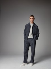 Navy EDIT Textured Bouclé Jacket - Image 2 of 11