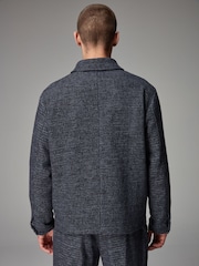 Navy EDIT Textured Bouclé Jacket - Image 3 of 11