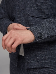 Navy EDIT Textured Bouclé Jacket - Image 6 of 11