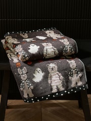 Black Halloween Bertie Bear and Rosie Rabbit 100% Cotton Towels - Image 3 of 5