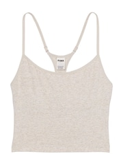 Victoria's Secret PINK Heather Oatmeal Beige Cotton Jersey Tank Top - Image 3 of 3