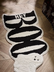 Black Halloween Ghost 100% Cotton Slogan Bath Mat - Image 2 of 4