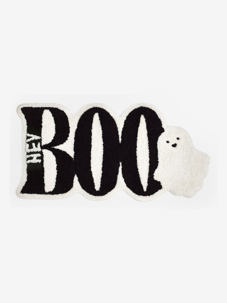 Black Halloween Ghost 100% Cotton Slogan Bath Mat - Image 4 of 4
