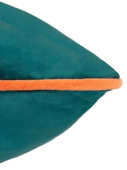 Furn Teal Blue Meridian Velvet 45cm X 45cm Cushion Cover - Image 5 of 5