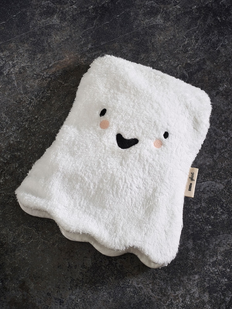White Halloween Ghost Mitt 100% Cotton Wash Towel - Image 1 of 3 White Halloween Ghost Mitt 100% Cotton Wash Towel - Image 1 of 3