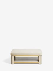 Soft Velvet Pebble Natural Valencia Light Upholstered Coffee Table - Image 6 of 8