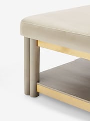 Soft Velvet Pebble Natural Valencia Light Upholstered Coffee Table - Image 8 of 8
