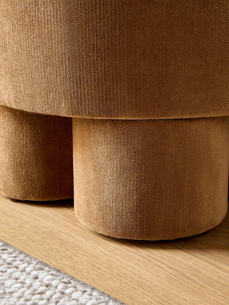 Relaxed Chenille Toffee Brown Bloor Storage Stool - Image 2 of 7