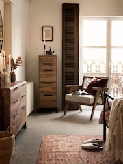 Bronx Frame, Contemporary Tweed Linen Natural Abel Wooden Rattan Accent Chair - Image 2 of 10