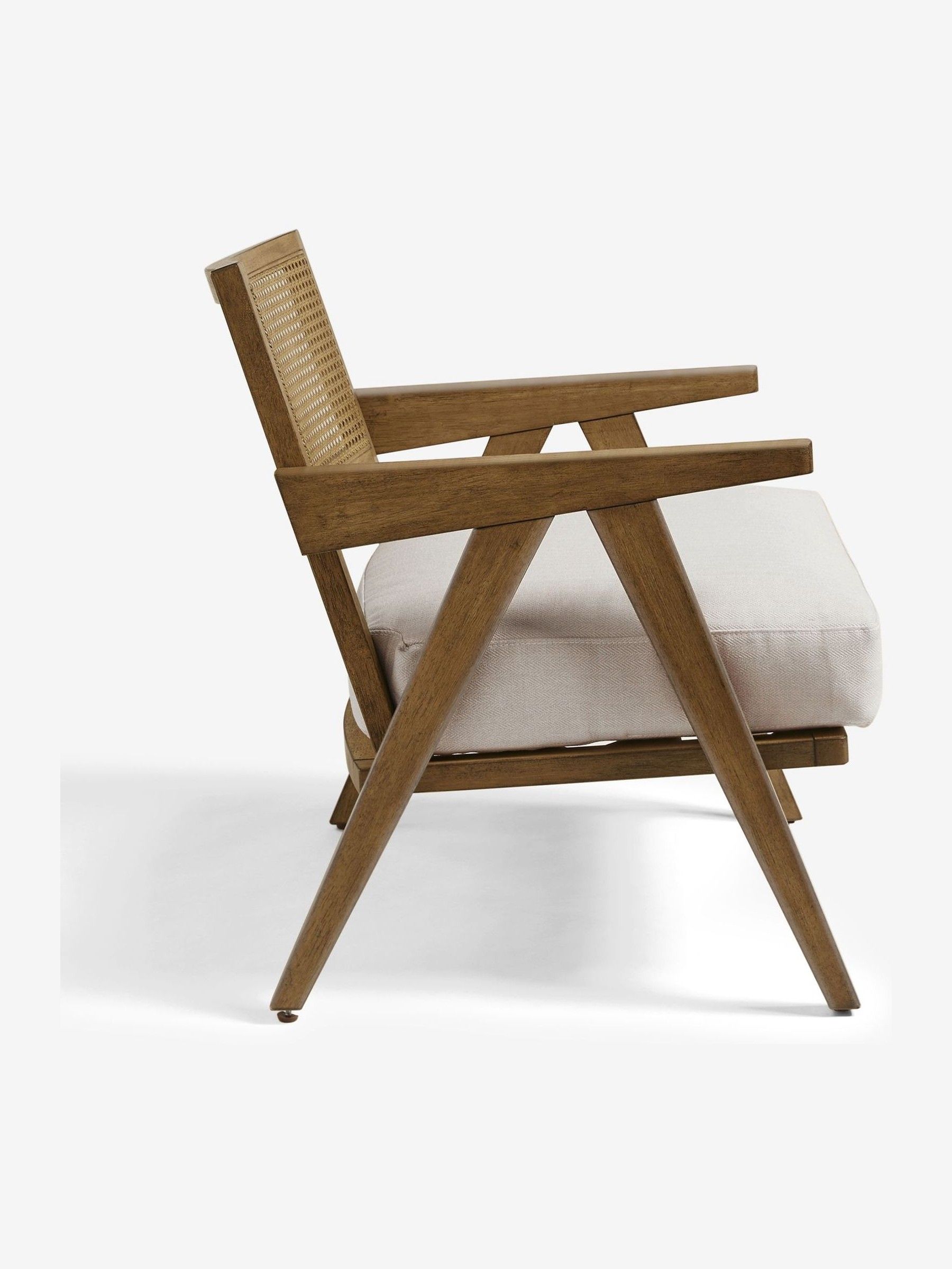 Buy Bronx Frame, Contemporary Tweed Linen Natural Abel Wooden