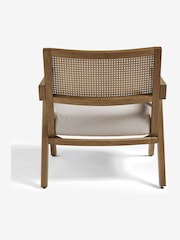 Bronx Frame, Contemporary Tweed Linen Natural Abel Wooden Rattan Accent Chair - Image 8 of 10