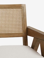 Bronx Frame, Contemporary Tweed Linen Natural Abel Wooden Rattan Accent Chair - Image 9 of 10