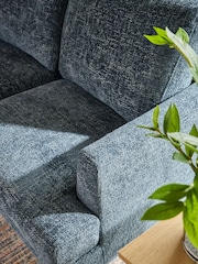Chunky Chenille Dark Navy Blue Murphy Compact 2 Seater Sofa In A Box - Image 2 of 9
