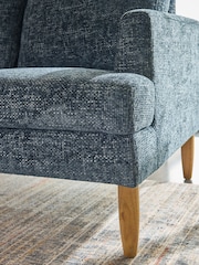 Chunky Chenille Dark Navy Blue Murphy Compact 2 Seater Sofa In A Box - Image 3 of 9