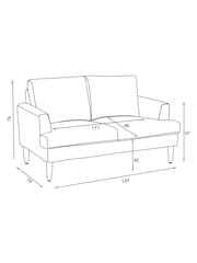 Chunky Chenille Dark Navy Blue Murphy Compact 2 Seater Sofa In A Box - Image 4 of 9