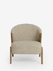 Bronx Frame Tweedy Boucle Mink Natural Turner Wooden Accent Chair - Image 3 of 10