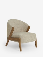 Bronx Frame Tweedy Boucle Mink Natural Turner Wooden Accent Chair - Image 6 of 10