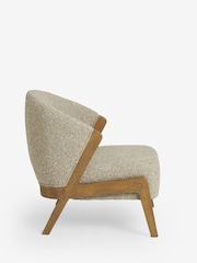 Bronx Frame Tweedy Boucle Mink Natural Turner Wooden Accent Chair - Image 7 of 10