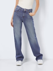 NOISY MAY Blue High Waisted Wide Leg Jeans - Image 1 of 8
