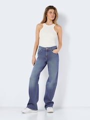 NOISY MAY Blue High Waisted Wide Leg Jeans - Image 2 of 8