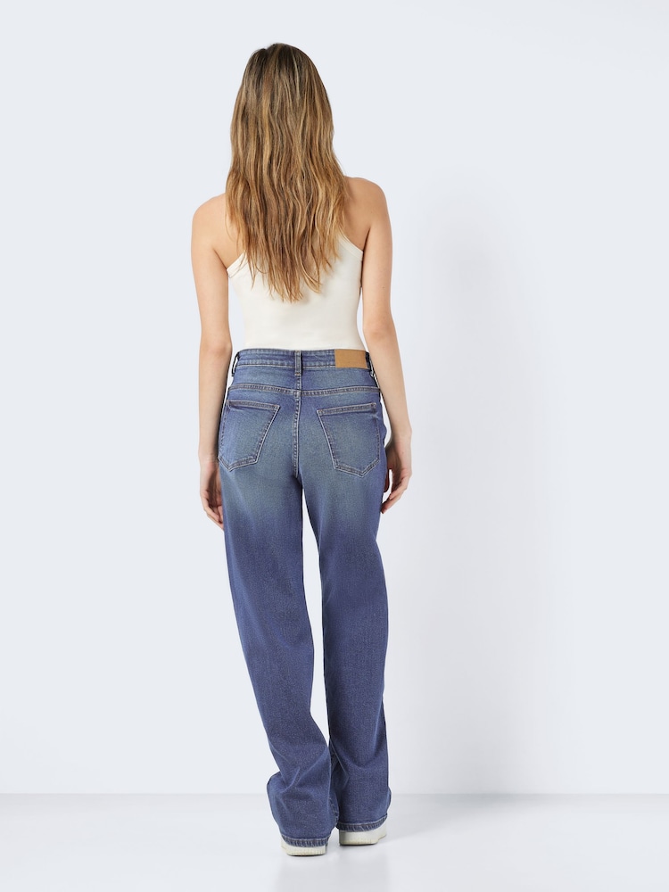 NOISY MAY Blue High Waisted Wide Leg Jeans - Image 3 of 8