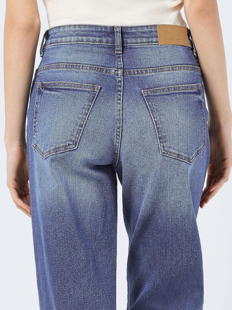 NOISY MAY Blue High Waisted Wide Leg Jeans - Image 5 of 8
