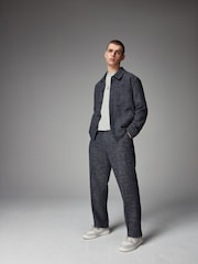 Navy EDIT Textured Bouclé Trousers - Image 1 of 9