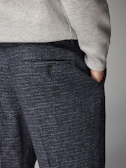 Navy EDIT Textured Bouclé Trousers - Image 4 of 9