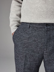 Navy EDIT Textured Bouclé Trousers - Image 5 of 9