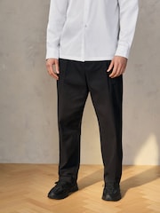 Black EDIT Wide Leg 100% Cotton Trousers - Image 1 of 8