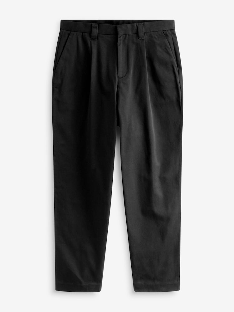 Black EDIT Wide Leg 100% Cotton Trousers - Image 5 of 8
