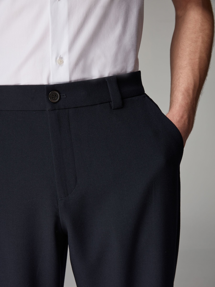 Темно-синий - Elasticated Waist EDIT Relaxed Twill Trousers - Image 5 of 5