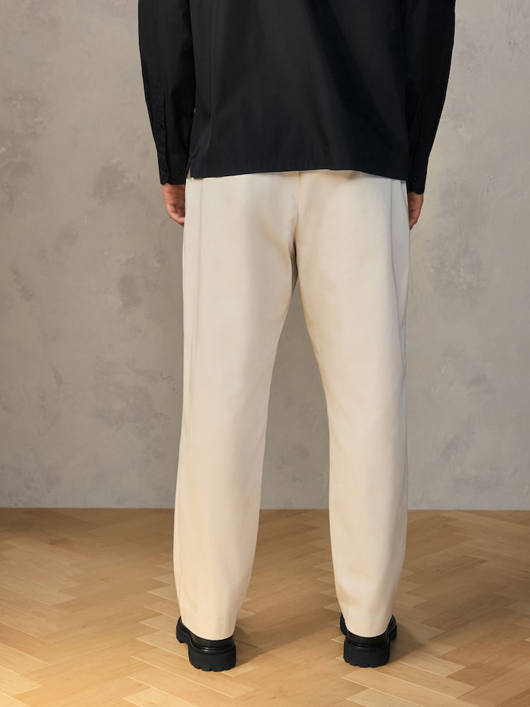 Ecru EDIT Wide Leg 100% Cotton Trousers - Image 4 of 8