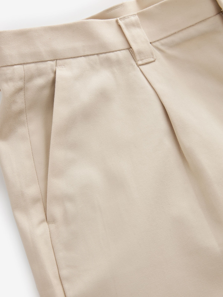 Ecru Wide Leg 100% Cotton Trousers - Image 8 of 8 Ecru Wide Leg 100% Cotton Trousers - Image 8 of 8