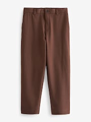 Rust Brown Elasticated Waist EDIT Relaxed Twill Trousers - Image 6 of 9