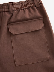 Rust Brown Elasticated Waist EDIT Relaxed Twill Trousers - Image 8 of 9