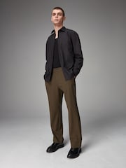 Green Elasticated Waist EDIT Relaxed Twill Trousers - Image 1 of 9