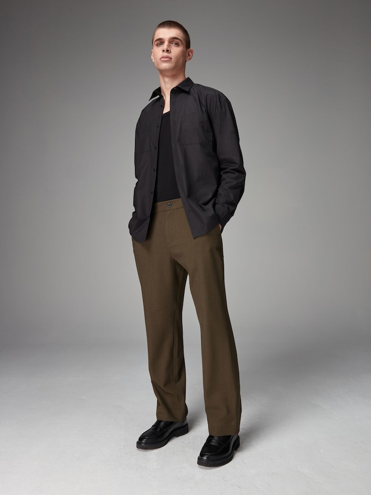 Verde - Elasticated Waist EDIT Relaxed Twill Trousers - Imagen 1 de 9 Verde - Elasticated Waist EDIT Relaxed Twill Trousers - Imagen 1 de 9