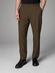 Green Elasticated Waist EDIT Relaxed Twill Trousers - Image 2 of 9