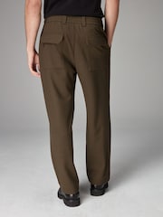 Green Elasticated Waist EDIT Relaxed Twill Trousers - Image 3 of 9
